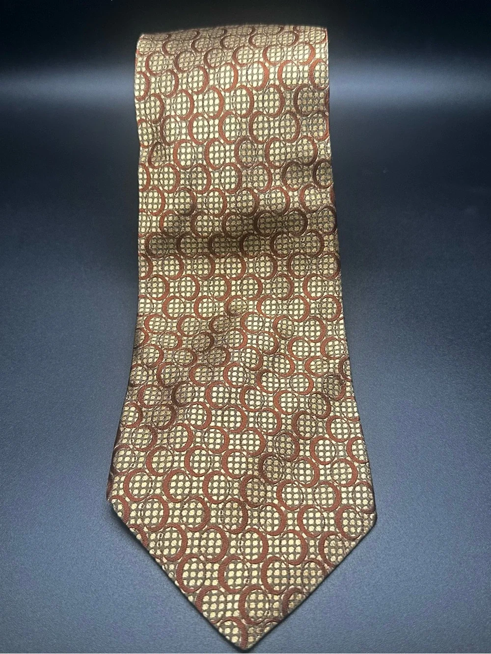 XVMT for Nordstrom — Burgundy & Cream Quatrefoil Knit Silk Tie, Hand Sewn